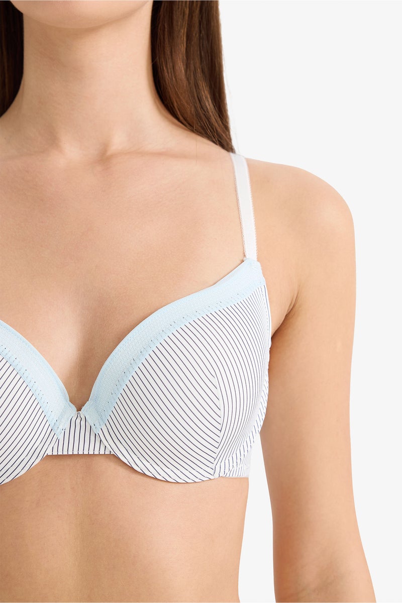 DeFacto White Woman Lace Detailed Micro Covered Padded Wire Free T-Shirt Bra Casual - Image 4